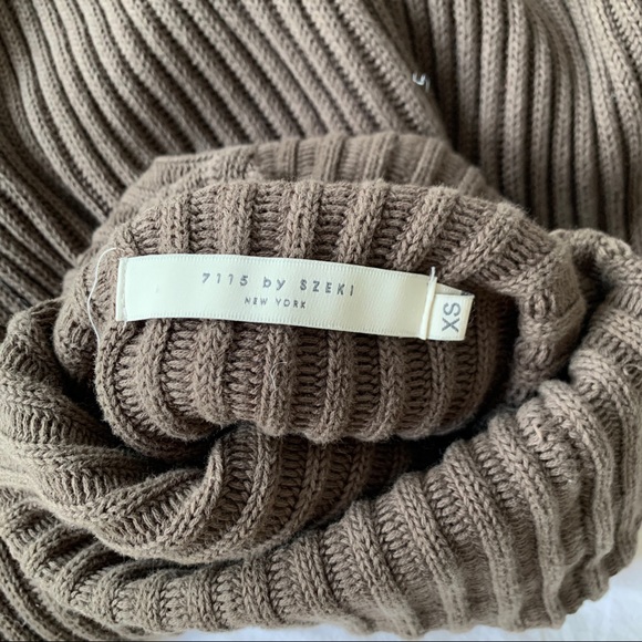 7115 by Szeki Heavy Ribbed Turtleneck, Olive, XS - Picture 4 of 6